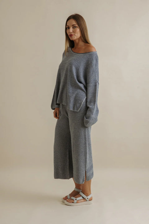 Retreat Cotton Twist Pullover in Pool Combo
