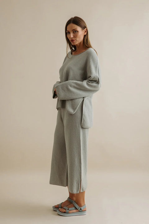 Retreat Cotton Twist Pullover in Thyme Combo