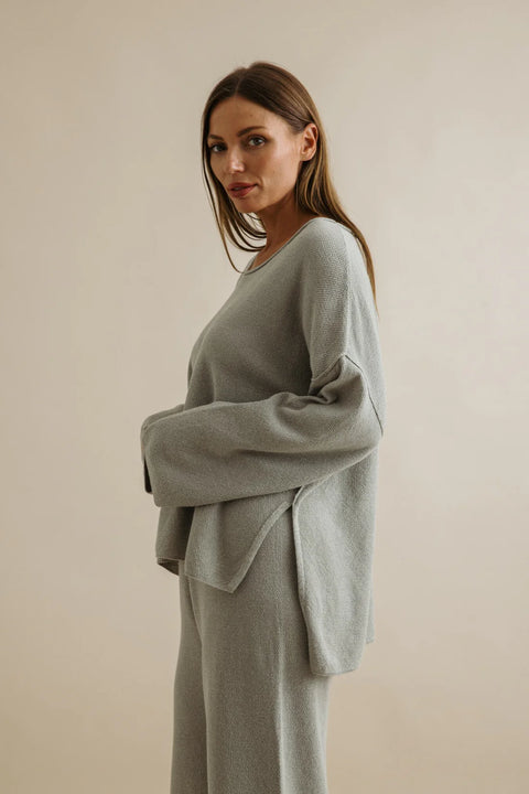 Retreat Cotton Twist Pullover in Thyme Combo