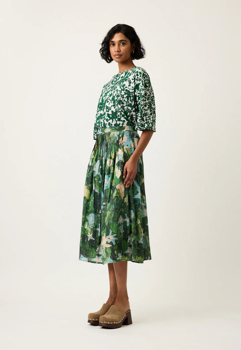 Alma Yoke Skirt in Garden