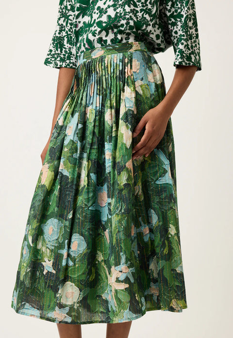 Alma Yoke Skirt in Garden