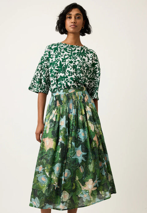 Alma Yoke Skirt in Garden