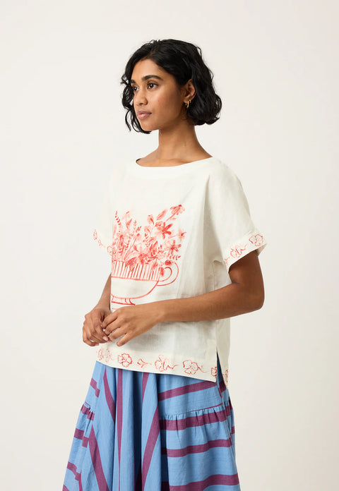 Dolman Top in Red Vase