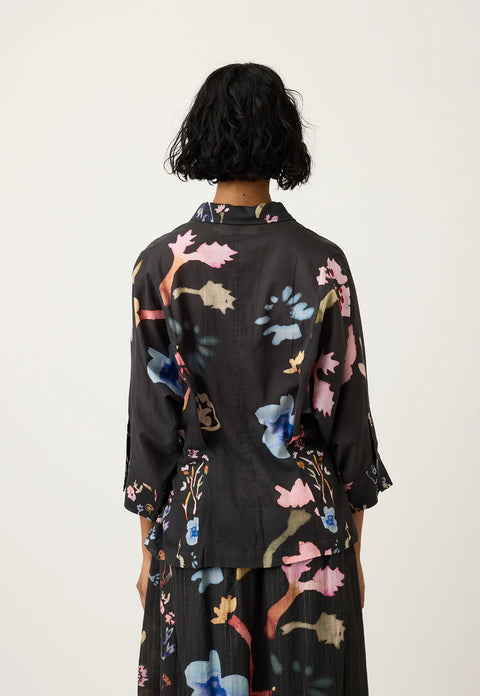 Alba Shirt in Watercolour Charcoal