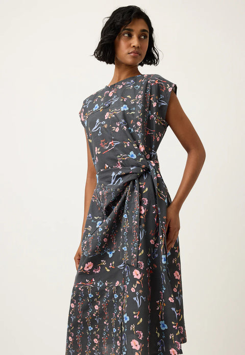 Casey Dress in Watercolour Charcoal