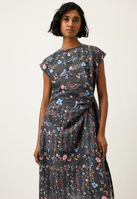 Casey Dress in Watercolour Charcoal