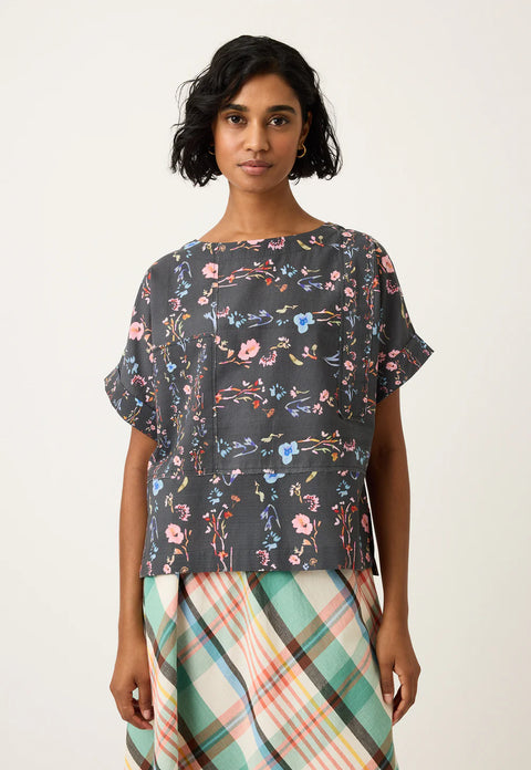 Dolman Top in Watercolour Charcoal