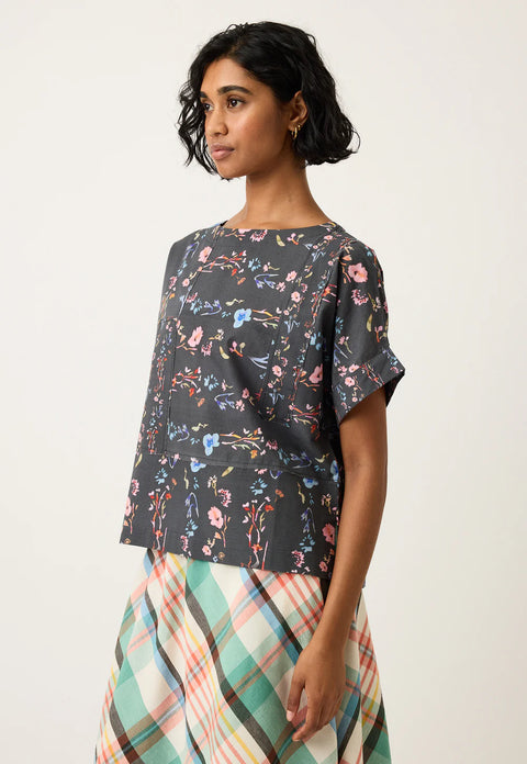 Dolman Top in Watercolour Charcoal