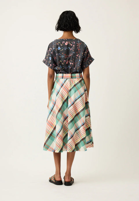 Wave Skirt in Summer Check