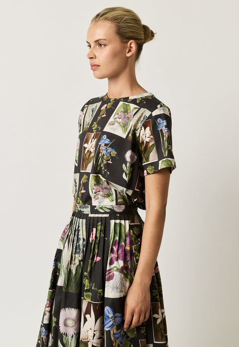 Apollo Tee in Charcoal Archive Floral
