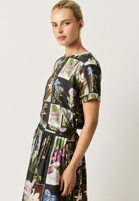 Apollo Tee in Charcoal Archive Floral