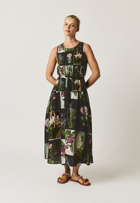 Clementine Dress in Charcoal Archive Floral