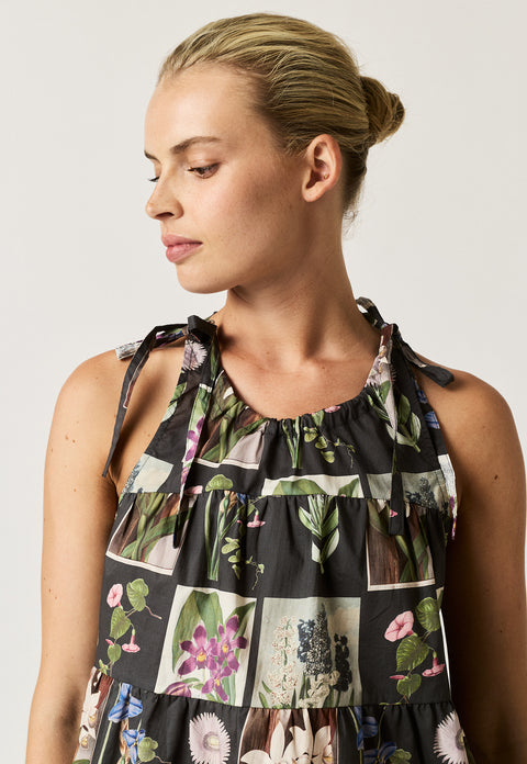 Delta Tie Tank in Charcoal Archive Floral