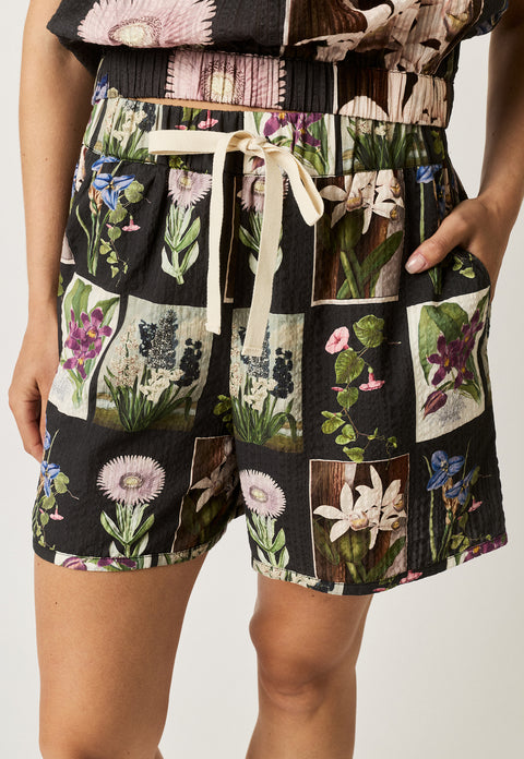 Iris Shorts in Charcoal Archive Floral