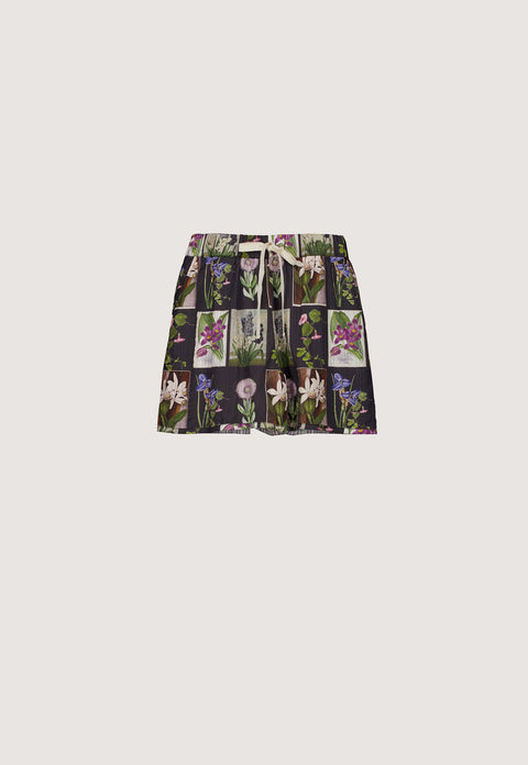 Iris Shorts in Charcoal Archive Floral