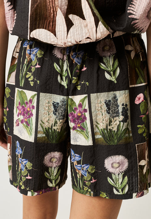 Iris Shorts in Charcoal Archive Floral