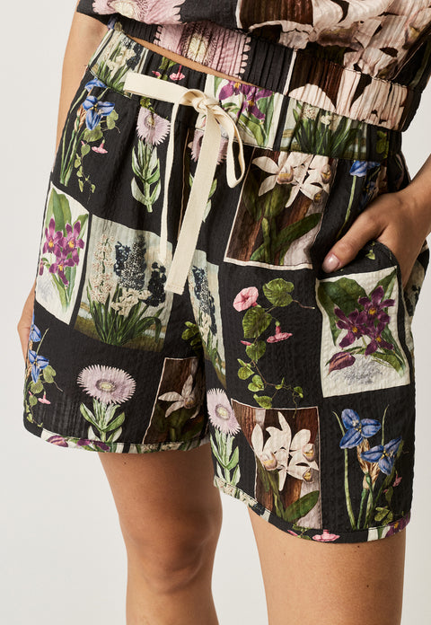 Iris Shorts in Charcoal Archive Floral