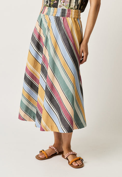 Wave Skirt in Atlas Stripe