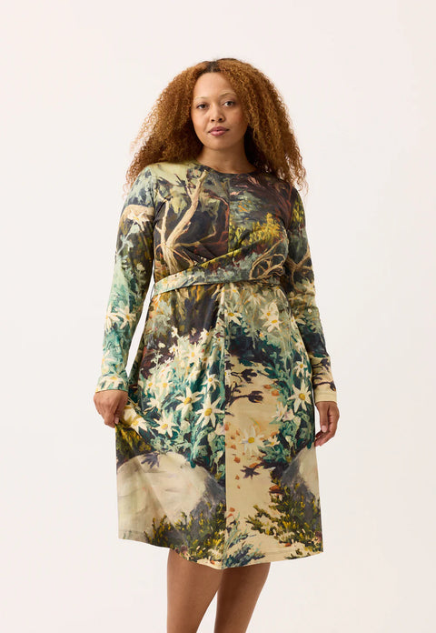 Terra Wrap Dress in Flannel Flower