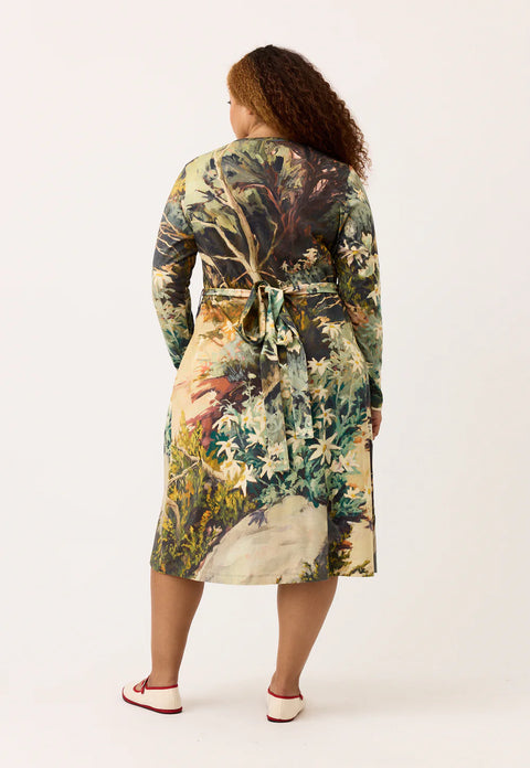 Terra Wrap Dress in Flannel Flower