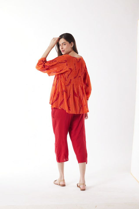 3/4 Sleeve Top in Brush Strokes