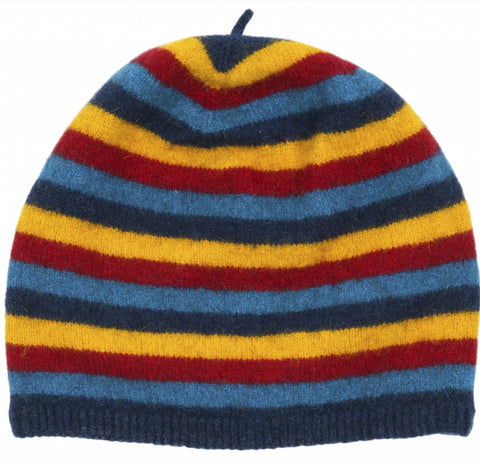 Childrens Merino Possum Striped Beanie