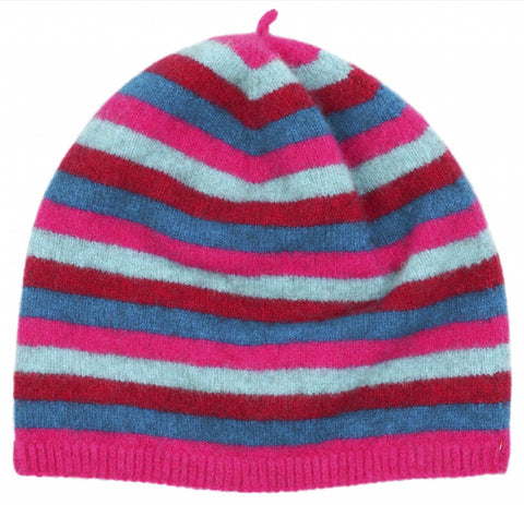 Childrens Merino Possum Striped Beanie