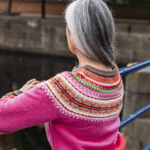 Alpine Short Sweater in Pink Lily