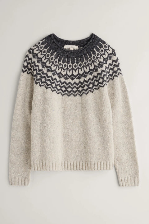 Port Kinnis Jumper in Wag Tail Aran Onyx