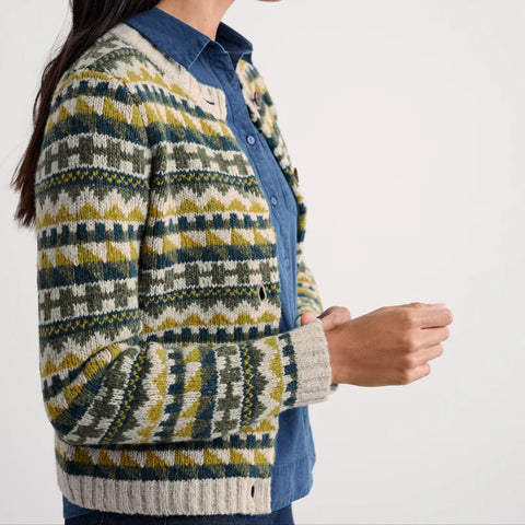 Dawson Pick Fairisle Cardigan in Geo Alpine Galley Mix