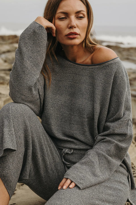 Retreat Cotton Twist Pullover in Pool Combo