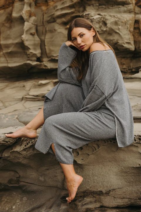 Retreat Cotton Twist Pant in Pool Combo
