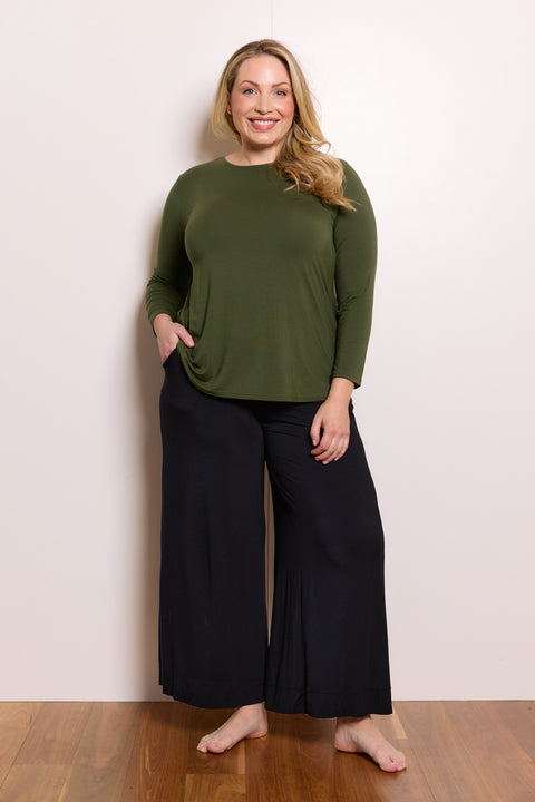 Cara Long Sleeve in Hunter Green