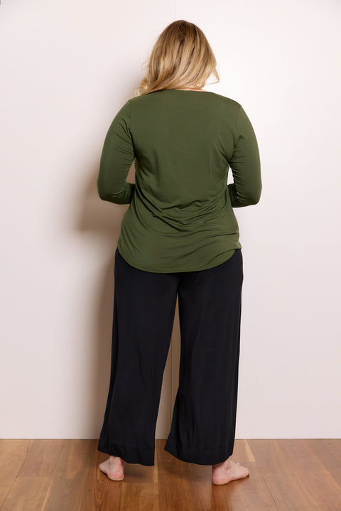 Cara Long Sleeve in Hunter Green