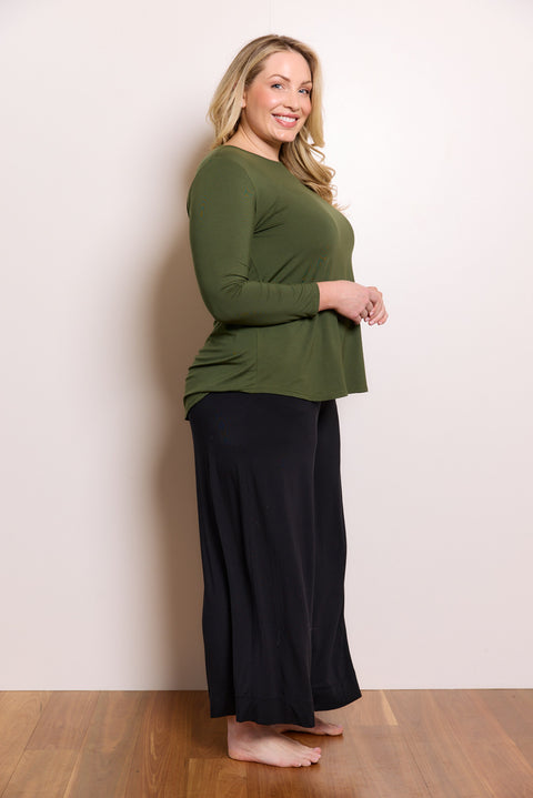 Cara Long Sleeve in Hunter Green