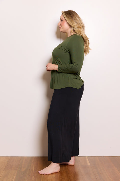 Cara Long Sleeve in Hunter Green