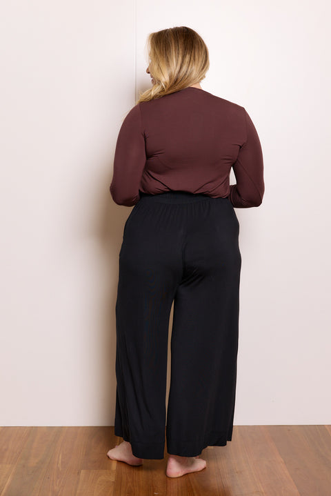 High Neck Long Sleeve in Merlot
