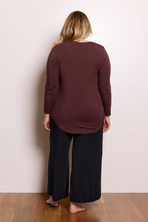 Cara Long Sleeve in Merlot