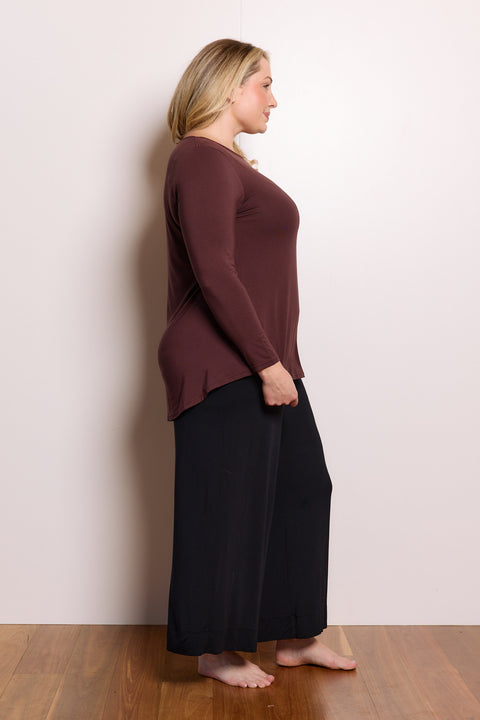 Cara Long Sleeve in Merlot