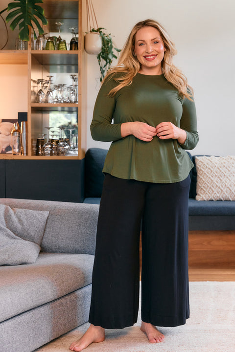 Cara Long Sleeve in Hunter Green