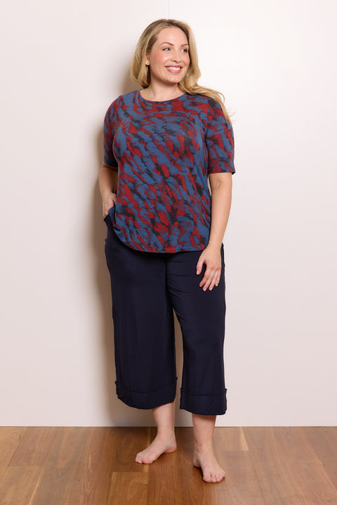 Elbow Swing Tee in Earth Print