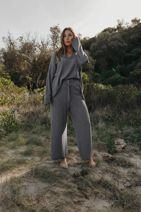 Winter Retreat Merino Cotton Pant in Ash