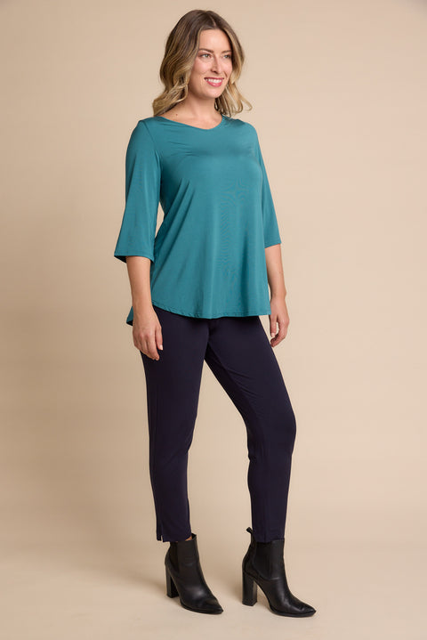 Tilly 3/4 Sleeve Top in Peacock