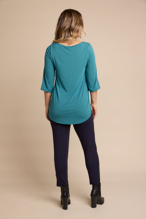 Tilly 3/4 Sleeve Top in Peacock