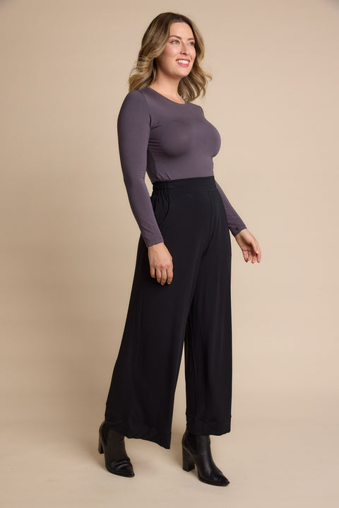 High Neck Long Sleeve in Grape