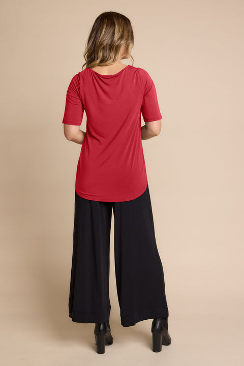 Elbow Swing Tee in Red Berry