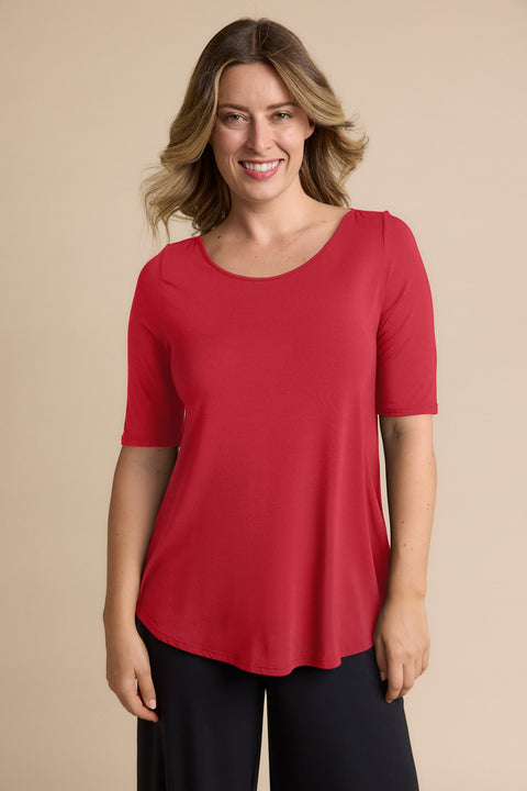 Elbow Swing Tee in Red Berry