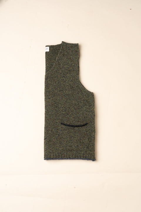 Tweed Vest in Pine