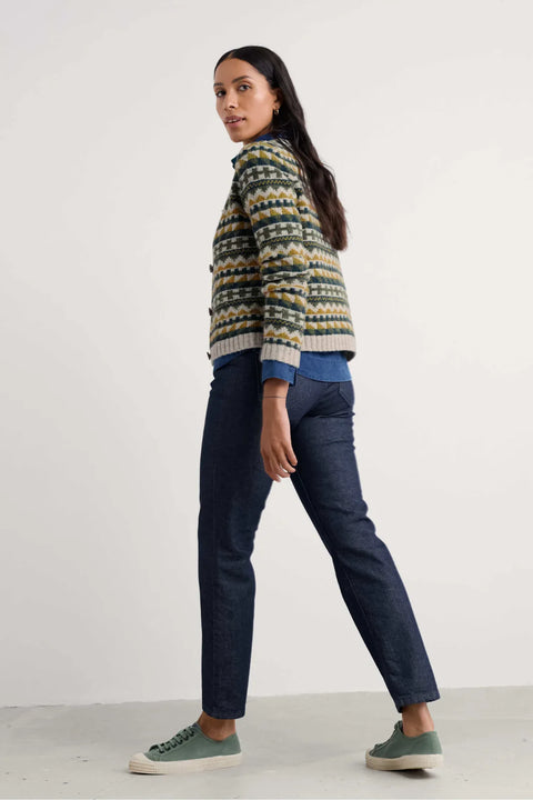 Dawson Pick Fairisle Cardigan in Geo Alpine Galley Mix