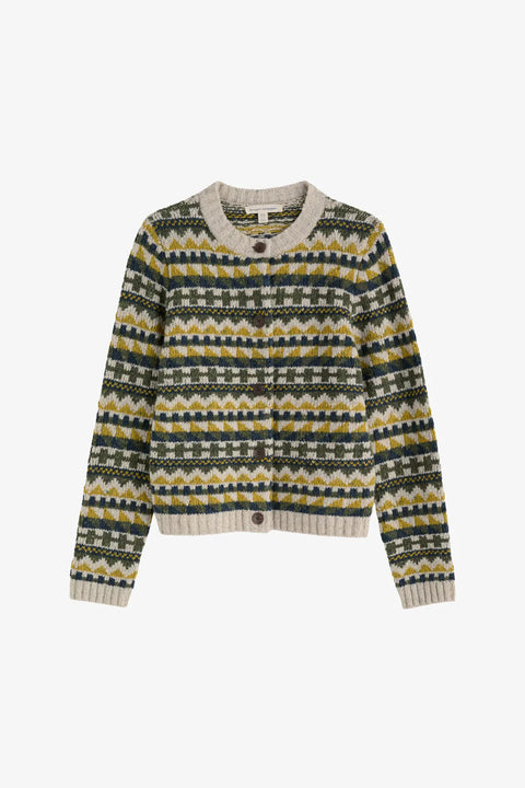 Dawson Pick Fairisle Cardigan in Geo Alpine Galley Mix